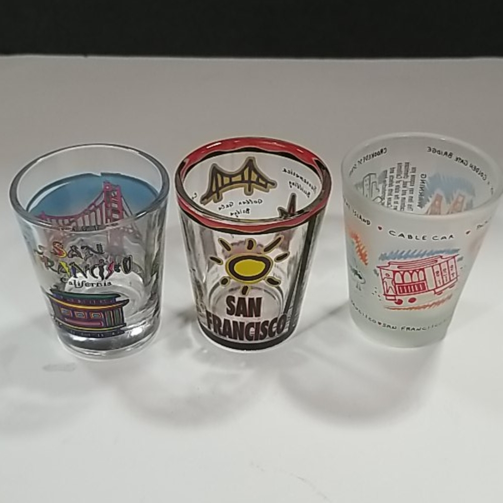 Set of 3 SF shot glasses